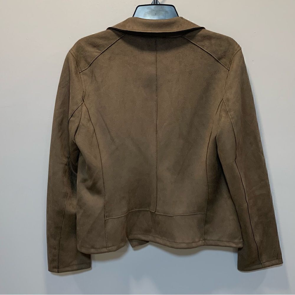 Nwt’s Philosophy Faux leather moto brown/ jacket mushroom fashion - Picture 3 of 14